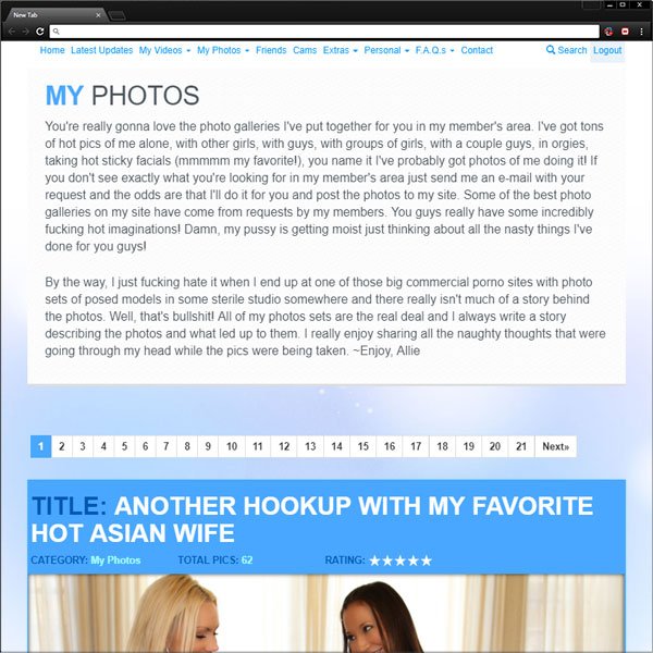 Freeones Gives Porn Site Naughty Allie An Overall Review Rating Of