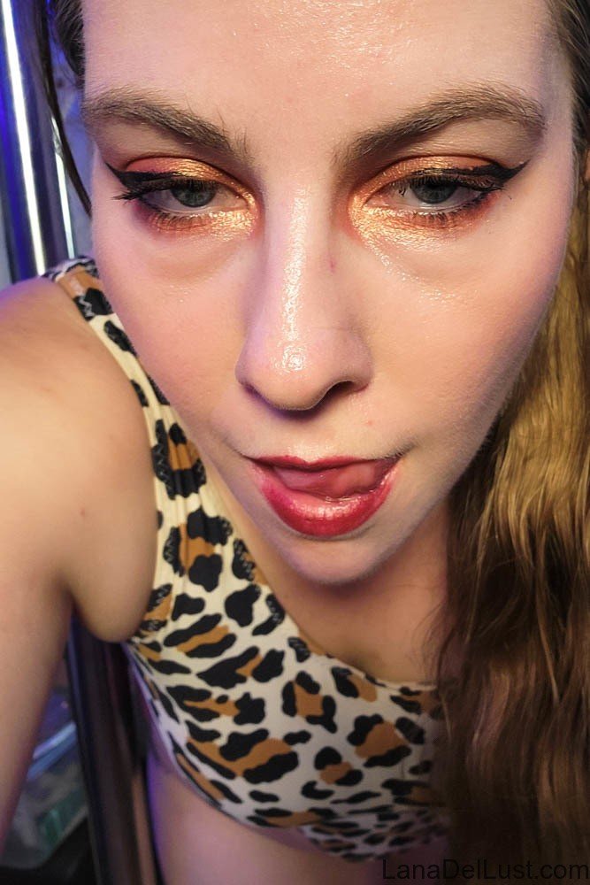 Lana Del Lust Posing In Leopard Print Lingerie While Smoking Photos