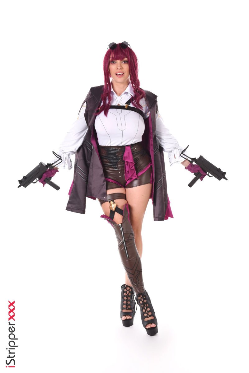 Redhead Octokuro Model With Big Tits Wearing Black High Heels Having Fun Photos