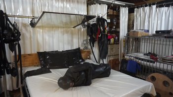 Hot mistress wearing red latex dress in BDSM scene - Rubber-Domina-MILF%20(3)