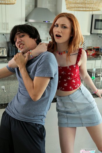 Skinny redhead girl Scarlet Skies riding a stiff shaft on the couch - 20773415_005_c150