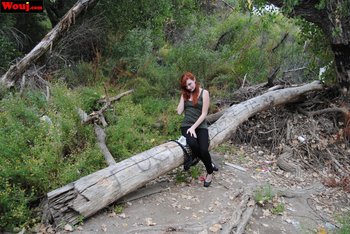 Cute ginger girl with long hair does posing - WouJ-Redhead%20(4)