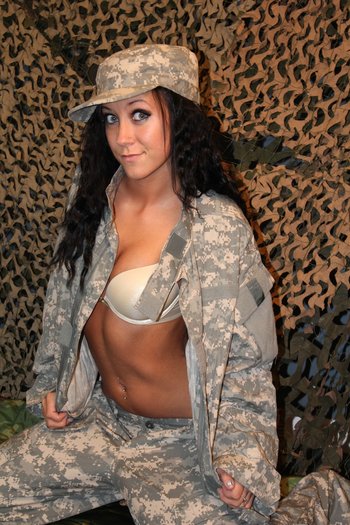 Sexy military girl puts her smoking hot body on display - 000006