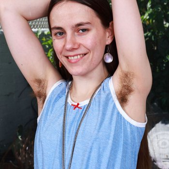 Skinny Sia Wood with hairy armpits doing striptease - HD