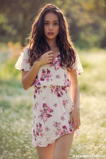Kit Rysha sits in a Field with her tiny Boobs out - Kit-Rysha-Stripping-Outdoors(2)