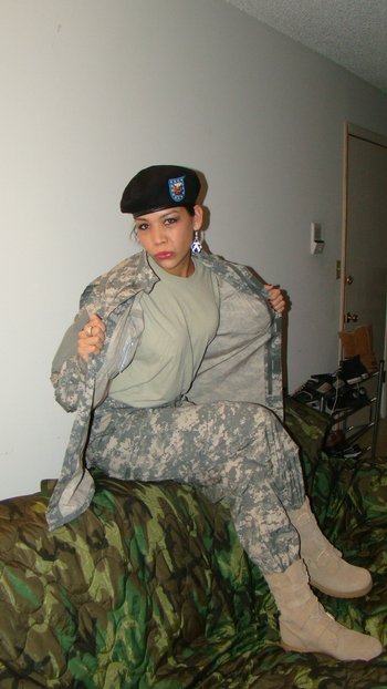 Hot military girl stripping down and showing her sexy curves - 000004