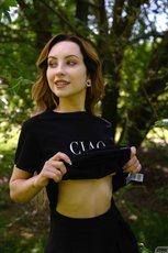 Brunette Meleida Tosca with natural tits having fun in the shower — 4
