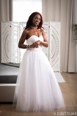Ebony bride to be Ana Foxxx spreads legs for a white lover — 1