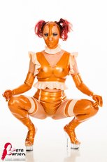 Lara Larsen dressed up in a kinky Rubber Doll Suit — 6