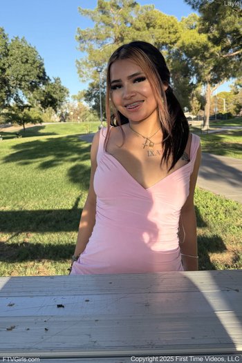 Kinky Laylei with natural tits having fun in the back of a car 010