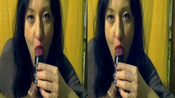 Stereoscopic real 3-d Maya makes a guys cock explode with cum - 000009