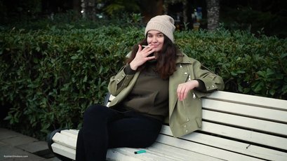 Beautiful brunette smoking a cigarette — 6