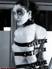 Sexy babe with hot body gets restrained with belts — 8