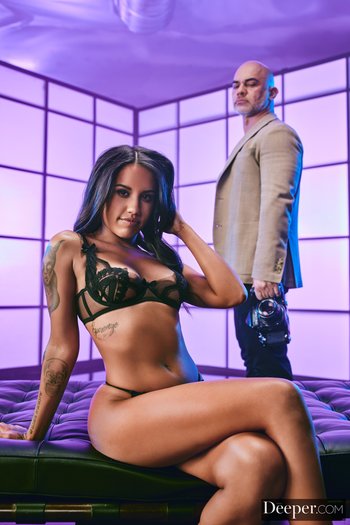 Brunette Nina White wearing lingerie sucking Christian Clay's fat cock - Brunette Nina White wearing lingerie sucking Christian Clay's fat cock 007