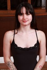 Tattooed brunette babe with hot ass wearing lingerie - Remi Raw — 1