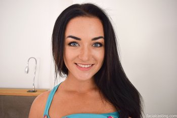 Sexy dark haired girl Zuzu Sweet swallows some big throbbing dong - zuzu-sweet-facialcasting-6563912-262100042