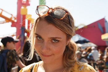 Gabbie Carter shows her Boobs and Booty on Camera - Gabbie-Carter-Yellow-Dress(7)