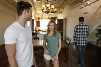 Gorgeous teen Jillian Janson enjoys riding her lucky boyfriend's big dick - 1