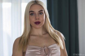 Fitting Room presents sexy blonde Carolyne Marian trying a new toy