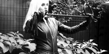 Foxy Goddess Celine Outside models Black Leather - Goddess-Celine-Leather-Goddess(4)