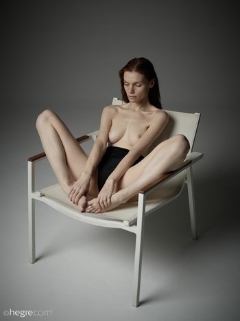Slim ginger girl Vi drops down her sexy black bodysuit - 0001-04_1200