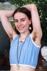Skinny Sia Wood with hairy armpits doing striptease - HD — 1