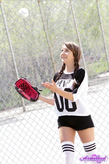 Andi Land shows her shaved Pussy playing Baseball - Andi-Land-shaved-pussy(6)