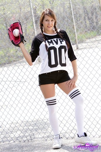 Andi Land shows her shaved Pussy playing Baseball - Andi-Land-shaved-pussy(1)