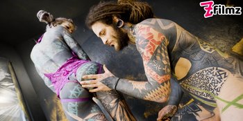 Tattooed alt babe Anuskatzz has fun fucking dude in the ass with a strapon - ZF156_ZFD002_010