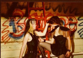Naughty girls having fun in a kinky BDSM scene — 1