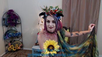 Lady The Tramp takes off her clothes to show her small boobs