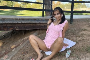 Kinky Laylei with natural tits having fun in the back of a car 002