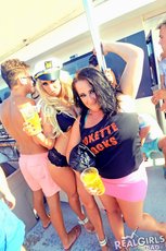 Wild horny Girls showing their Tits at Boat Party — 8