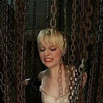 Alani Pi bound for pleasure with a metal electric Dildo