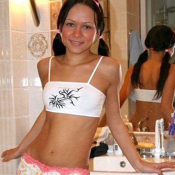 Slim russian cutie Little Hellcat getting dicked by a boyfriend in bathroom