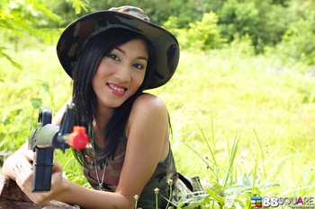 Asian Army Girl Yoko Takeda showing her big Muff - Yoko-Takeda-sexy-posing(2)