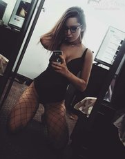 Amazing hottie Christa Flare showing her sexy legs in fishnets — 11