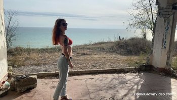 Kinky slut shows her sucking skills outdoors - Home-Grown-Video-Outdoors-Blowjob%20(1)