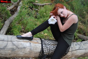 Cute ginger girl with long hair does posing - WouJ-Redhead%20(11)