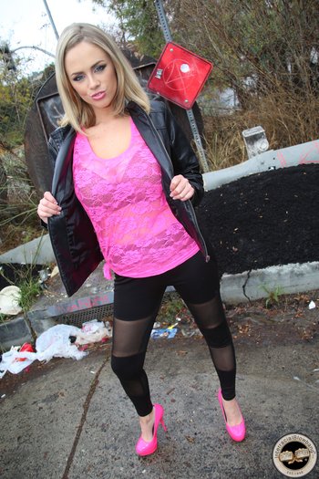 Hot Katie Kox is surrounded by giant black Cocks - 01