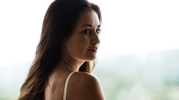 Sultry brunette babe Demi Fray bending over naked - Sultry brunette babe Demi Fray bending over naked