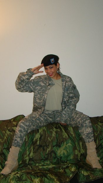 Hot military girl stripping down and showing her sexy curves - 000002