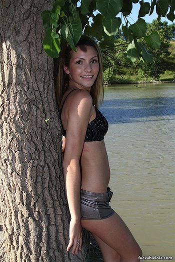 Sexy babe Shiny Lola posing outdoors by a River - 07[2]