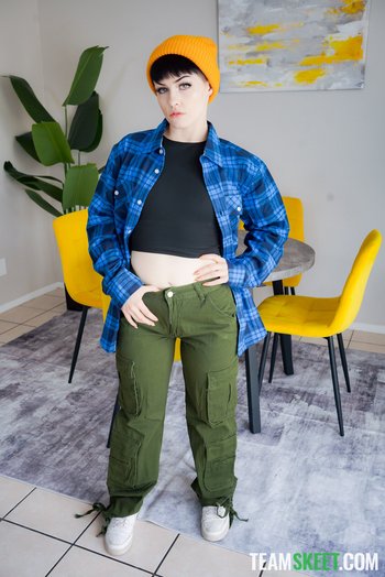 Pale brunette Raee Ripley with short hair fucked by her handsome lover