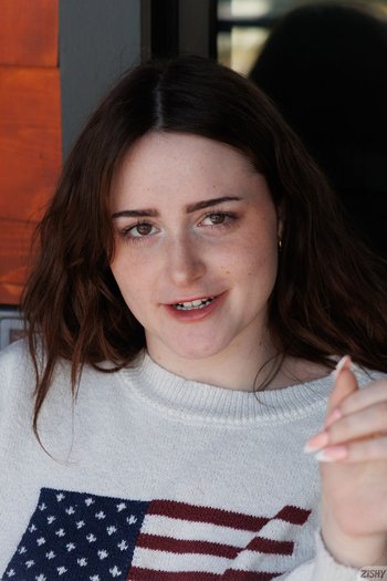 Brunette Lilibet Saunders with natural tits and hot ass posing for Zishy 010