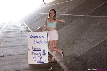 Lusty young girl Angel Smalls spreads wide for deep dicking - 1